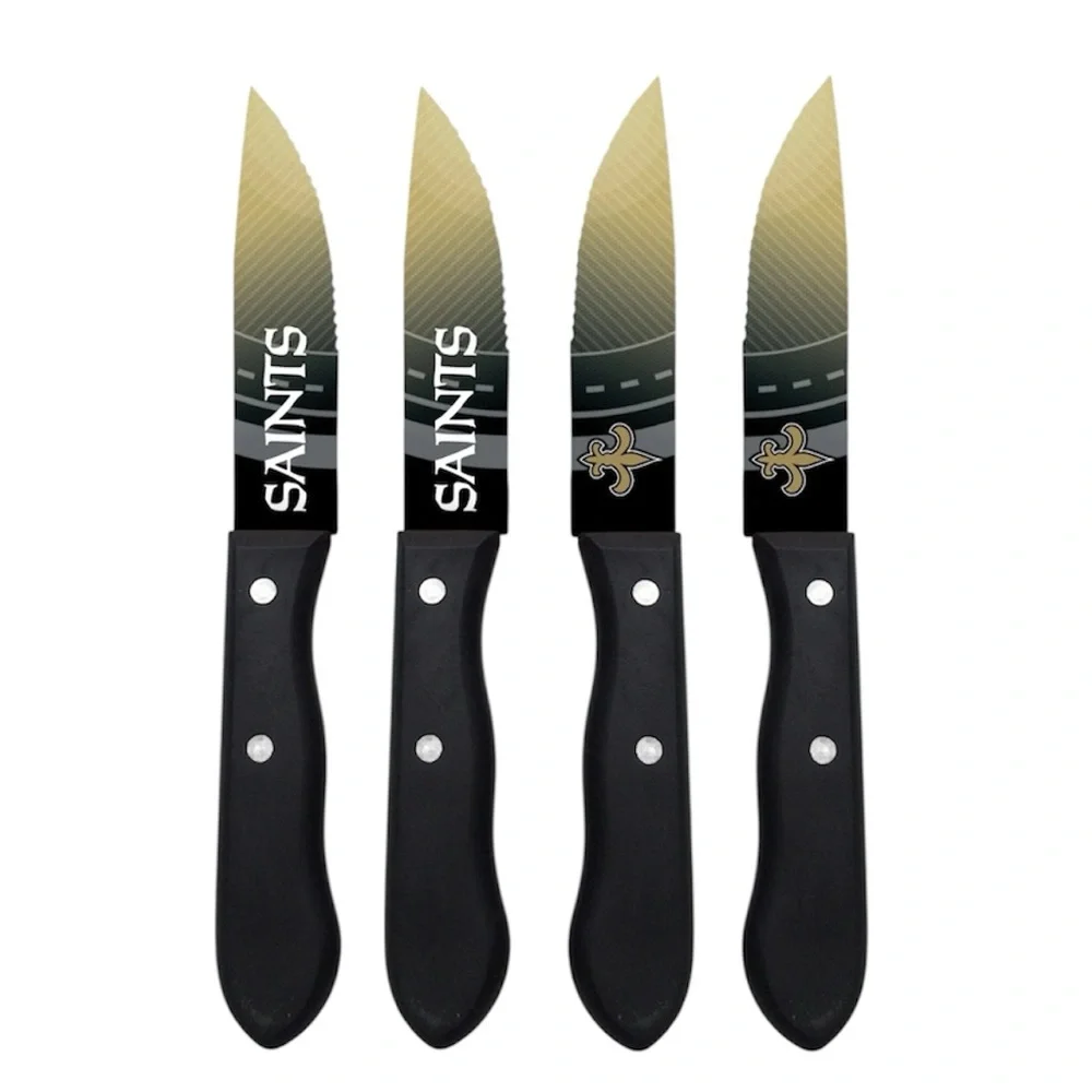 NFL New Orleans Saints Black & Gold 4-Piece Steak Knife Set – NWT
